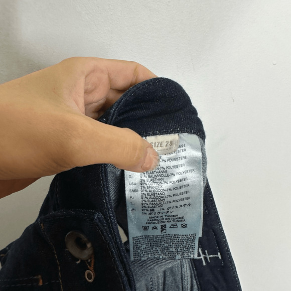 DIESEL X EDUN Ed-Esyl Shorts Dark Wash Blue low rise y2k womens denim 28 - Picture 7 of 8